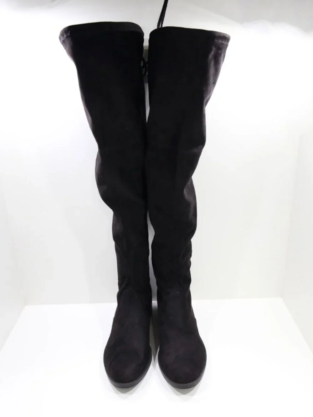 Unisa Unmaury Black Suede Flat Over The Knee Sock Boots - 7.5
